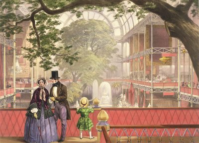 Crystal Palace, the Transept from the South Gallery by Joseph Nash